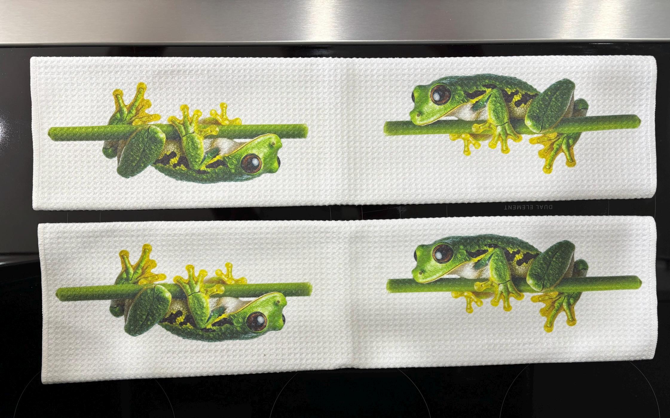 Frog Kitchen Towels Set: Charming Branch Design for Home Decor and Drying Dishes - Image 3