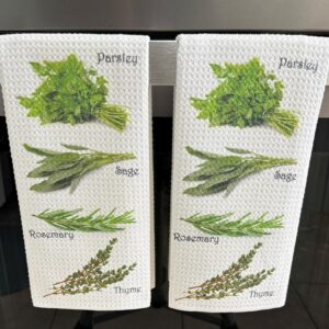 Herb-Inspired Kitchen Towels Scarborough Faire Collection - Parsley, Sage, Rosemary & Thyme