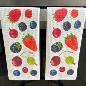 Fruit-themed Kitchen Towels Set - Berries Dish Cloths for Dining Decor