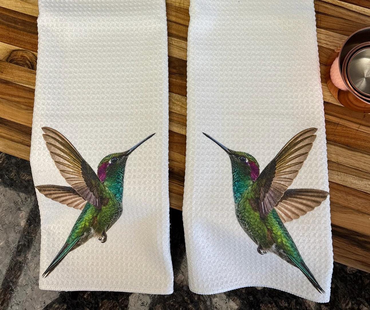 Hummingbird Kitchen Towels Set Dish Towels for Spring Home Decor - Image 2