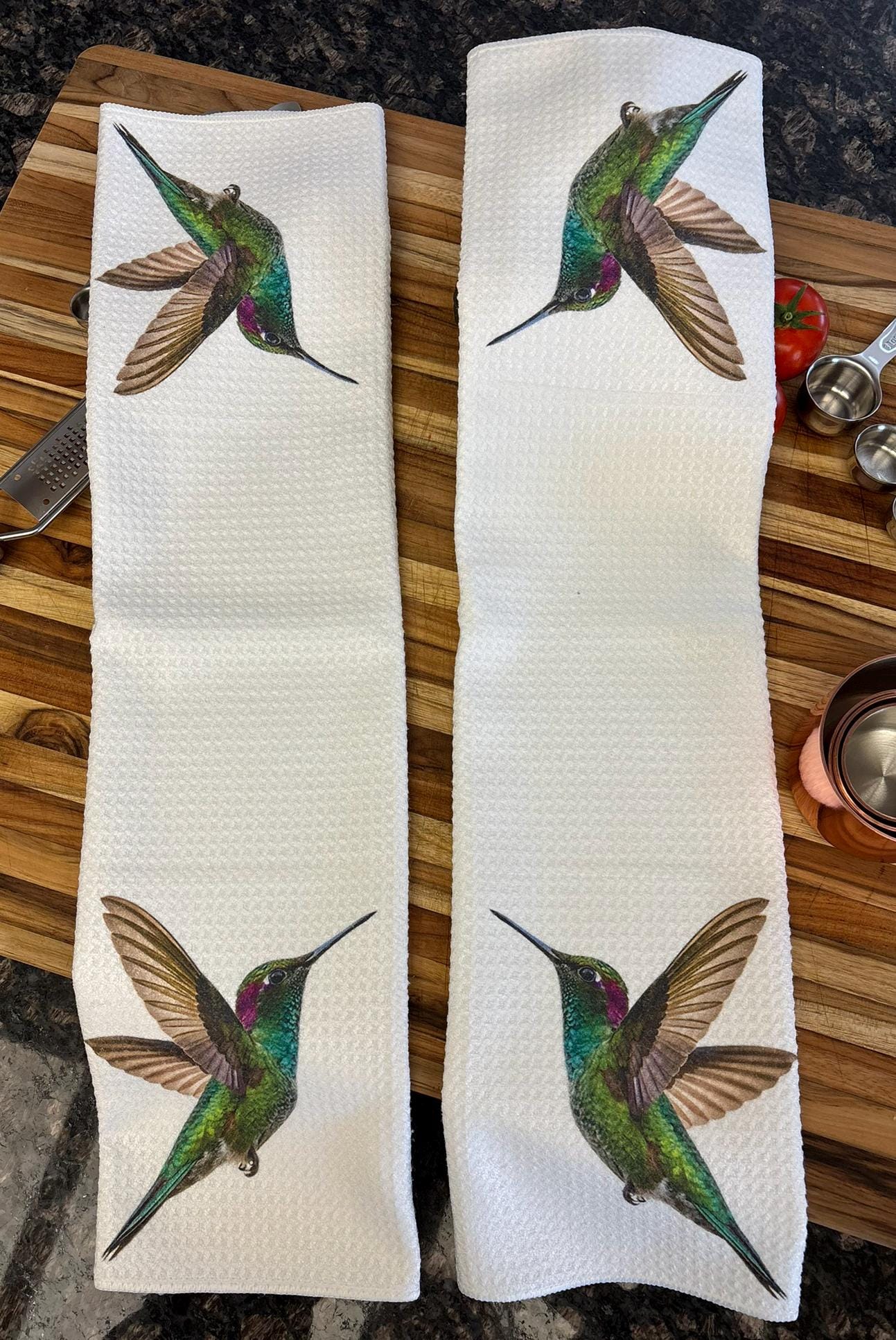 Hummingbird Kitchen Towels Set Dish Towels for Spring Home Decor - Image 3