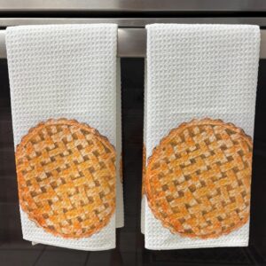 Apple Pie Kitchen Towels Set Home Decor Microfiber Waffle Dish Cloths for Kitchen