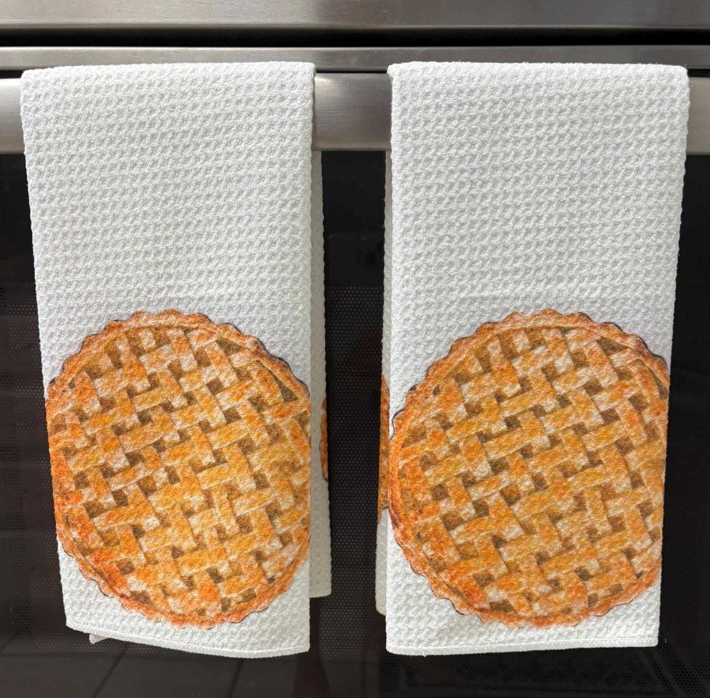 Apple Pie Kitchen Towels Set Home Decor Microfiber Waffle Dish Cloths for Kitchen