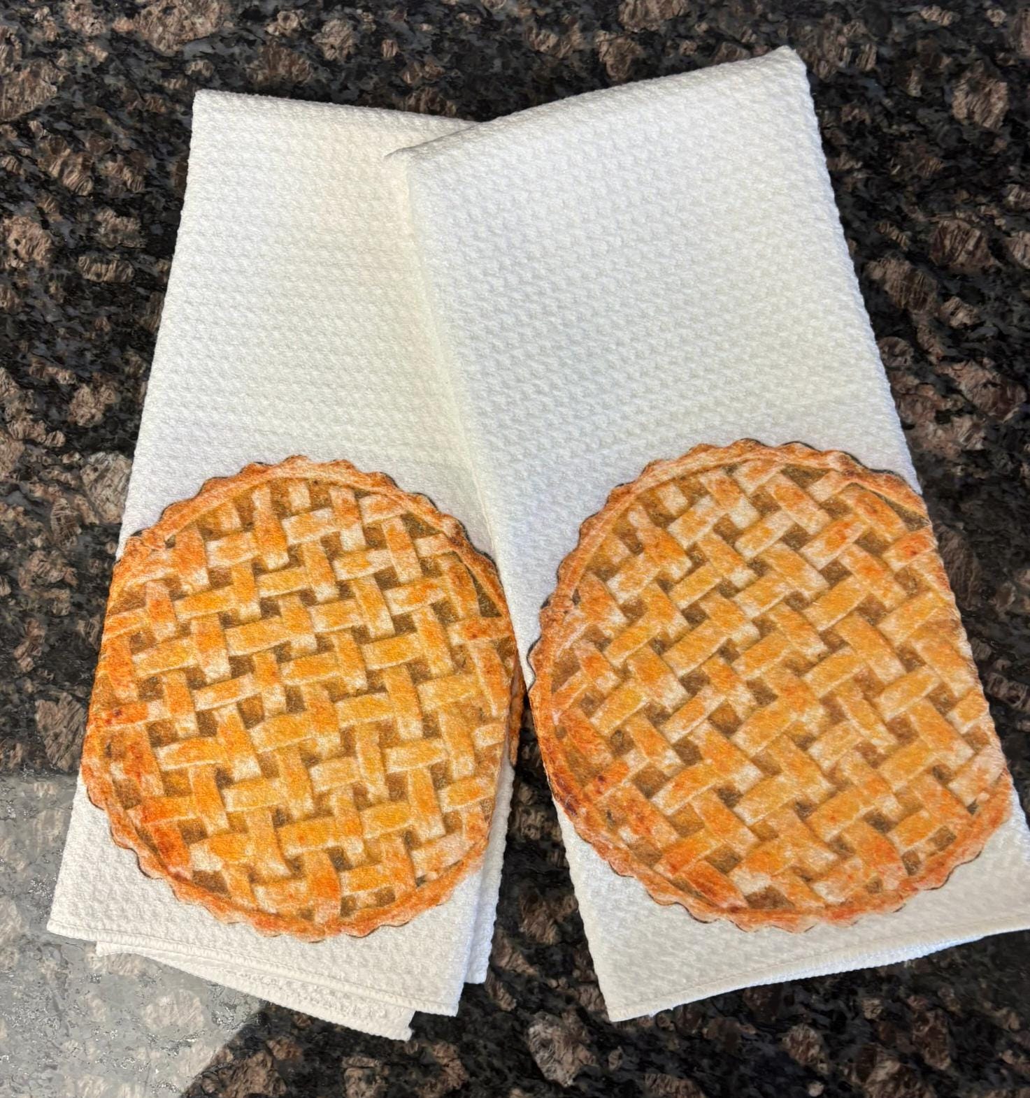 Apple Pie Kitchen Towels Set Home Decor Microfiber Waffle Dish Cloths for Kitchen - Image 2