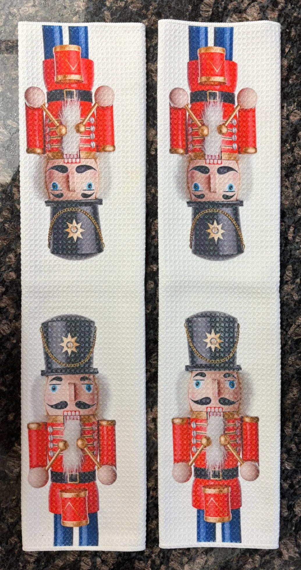 Christmas Nutcracker Kitchen Towels Set Holiday Decor Waffle Microfiber Absorbent Dish Cloths for Home - Image 3