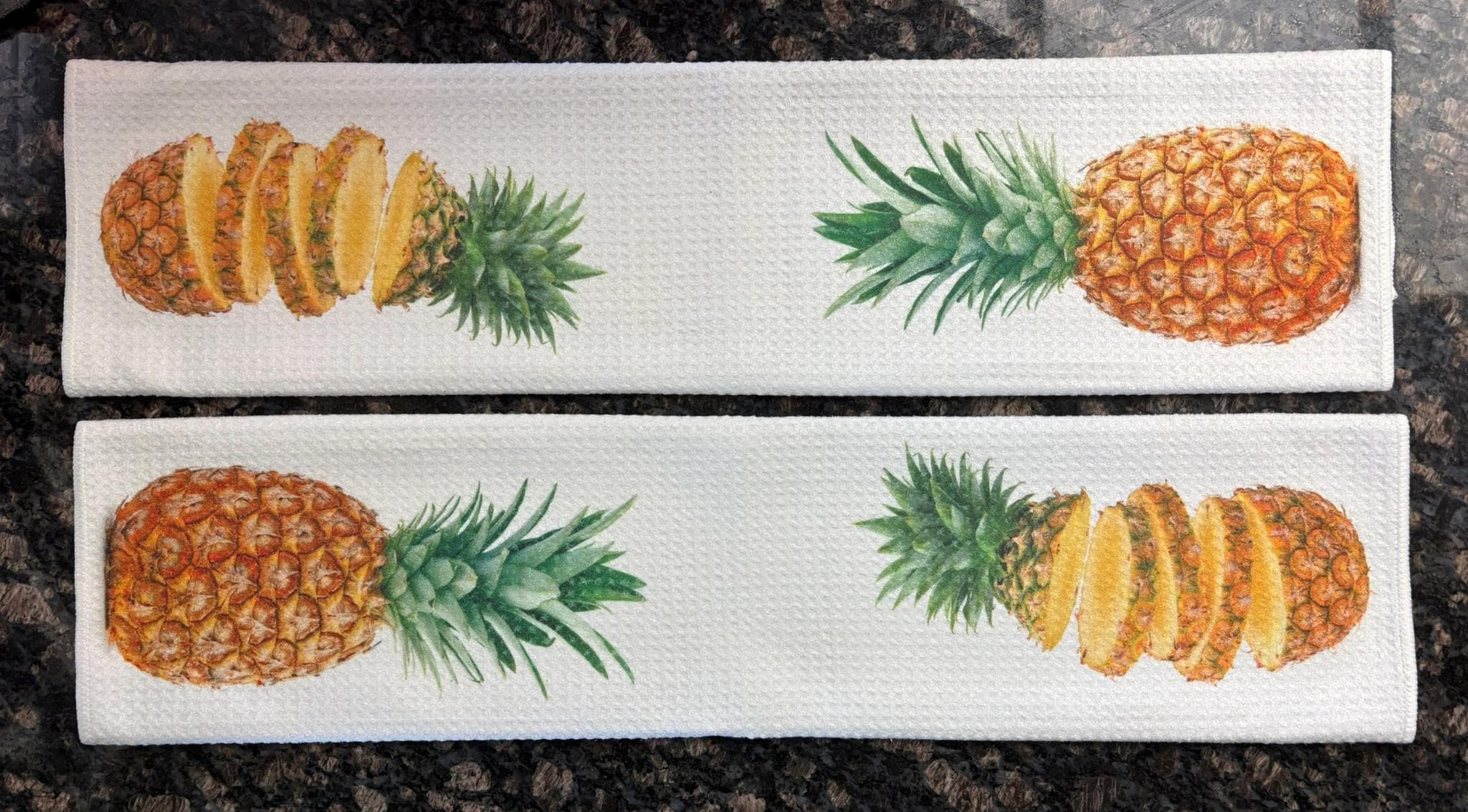 Fresh Pineapple Sliced Kitchen Towels Set: Absorbent Dish Cloths for Home Decor - Image 3