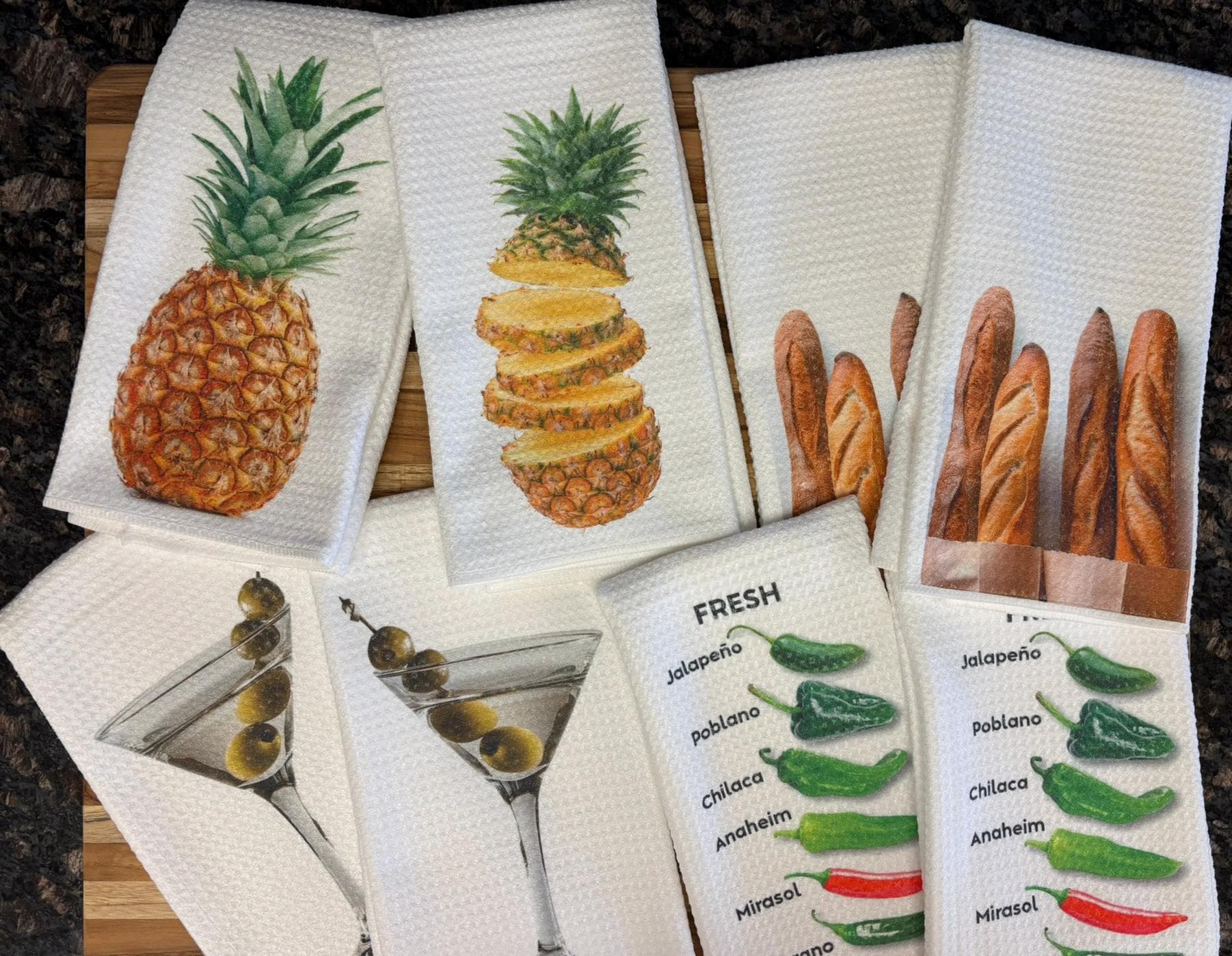 Fresh Pineapple Sliced Kitchen Towels Set: Absorbent Dish Cloths for Home Decor - Image 4