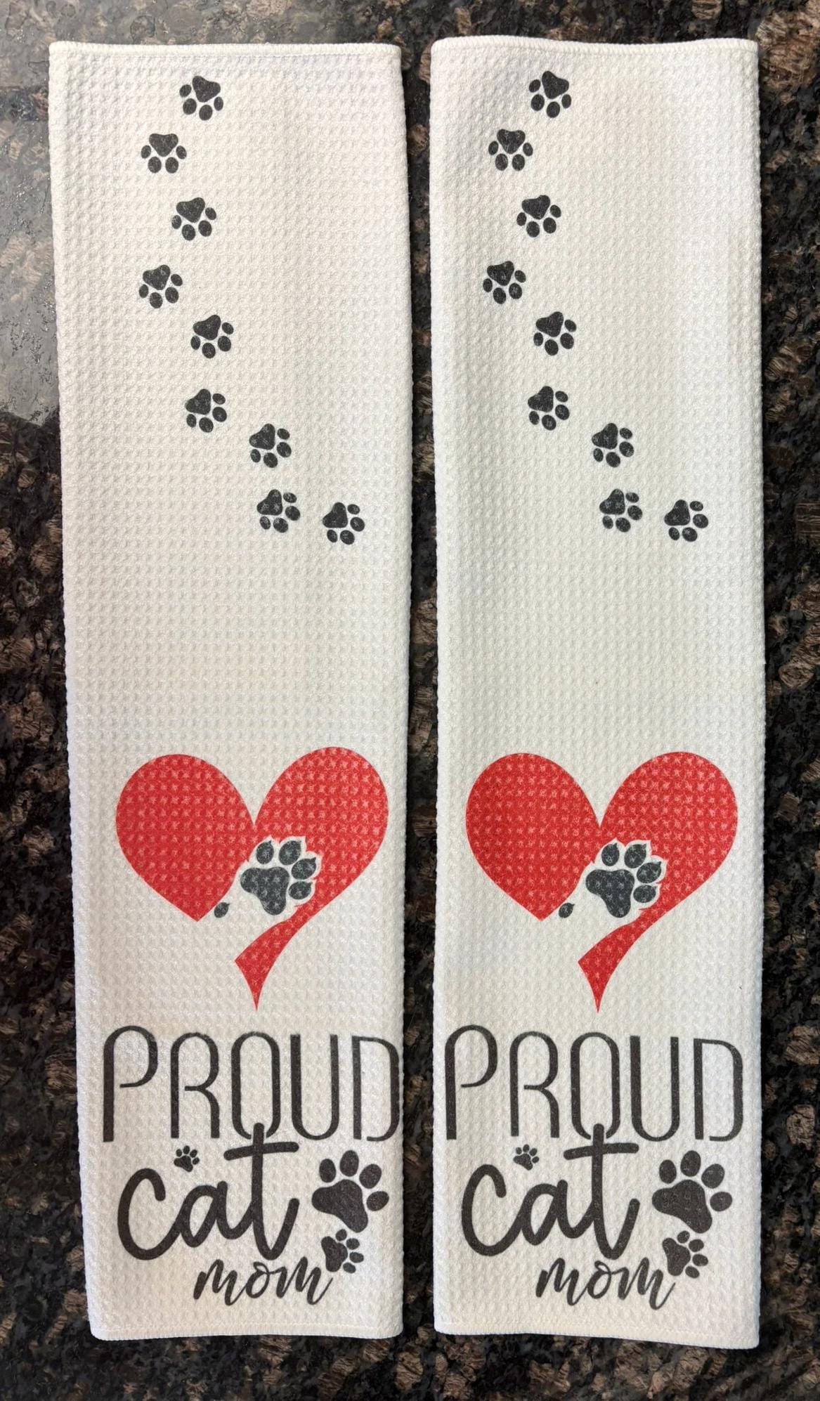 Proud Cat Mom Kitchen Towels Set Absorbent Waffle Microfiber Dish Towels - Image 3
