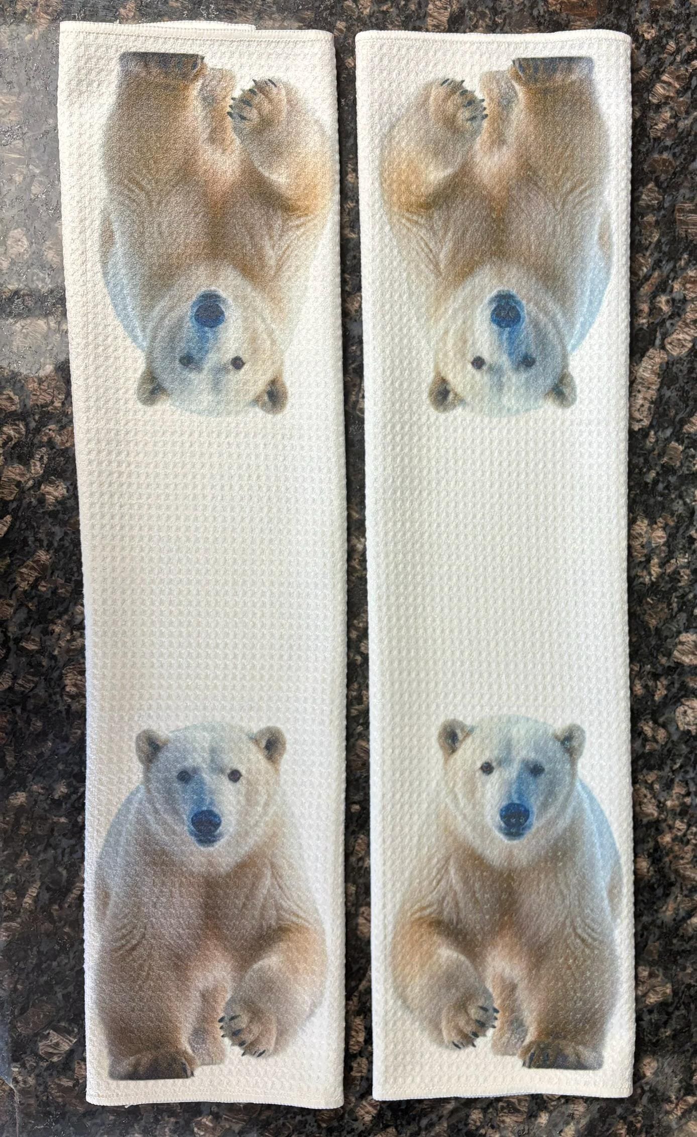 Polar Bear Kitchen Towels Set Waffle Microfiber Absorbent Dish Cloths - Image 3