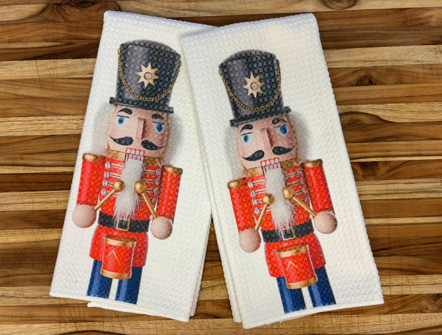 Christmas Nutcracker Kitchen Towels Set Holiday Decor Waffle Microfiber Absorbent Dish Cloths for Home - Image 2