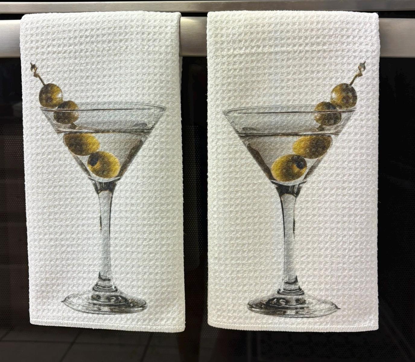 Martini Extra Olives Kitchen Towels Set - Absorbent Dish Cloths for Kitchen Decor - Image 3