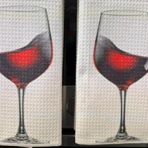 Red Wine Burgundy Kitchen Towels Set Waffle Microfiber Absorbent Dish Cloths
