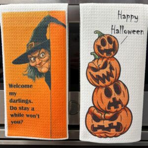 Happy Halloween Kitchen Towel Set - Witches and Jack O Lanterns