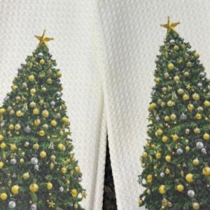 Christmas Tree Gold Decorations Kitchen Towels Set Holiday Gift Waffle Microfiber Absorbent Dish Cloths