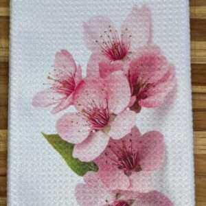 Cherry Blossom Towels Set: Floral Spring Decor, Absorbent Dish Cloths for Home
