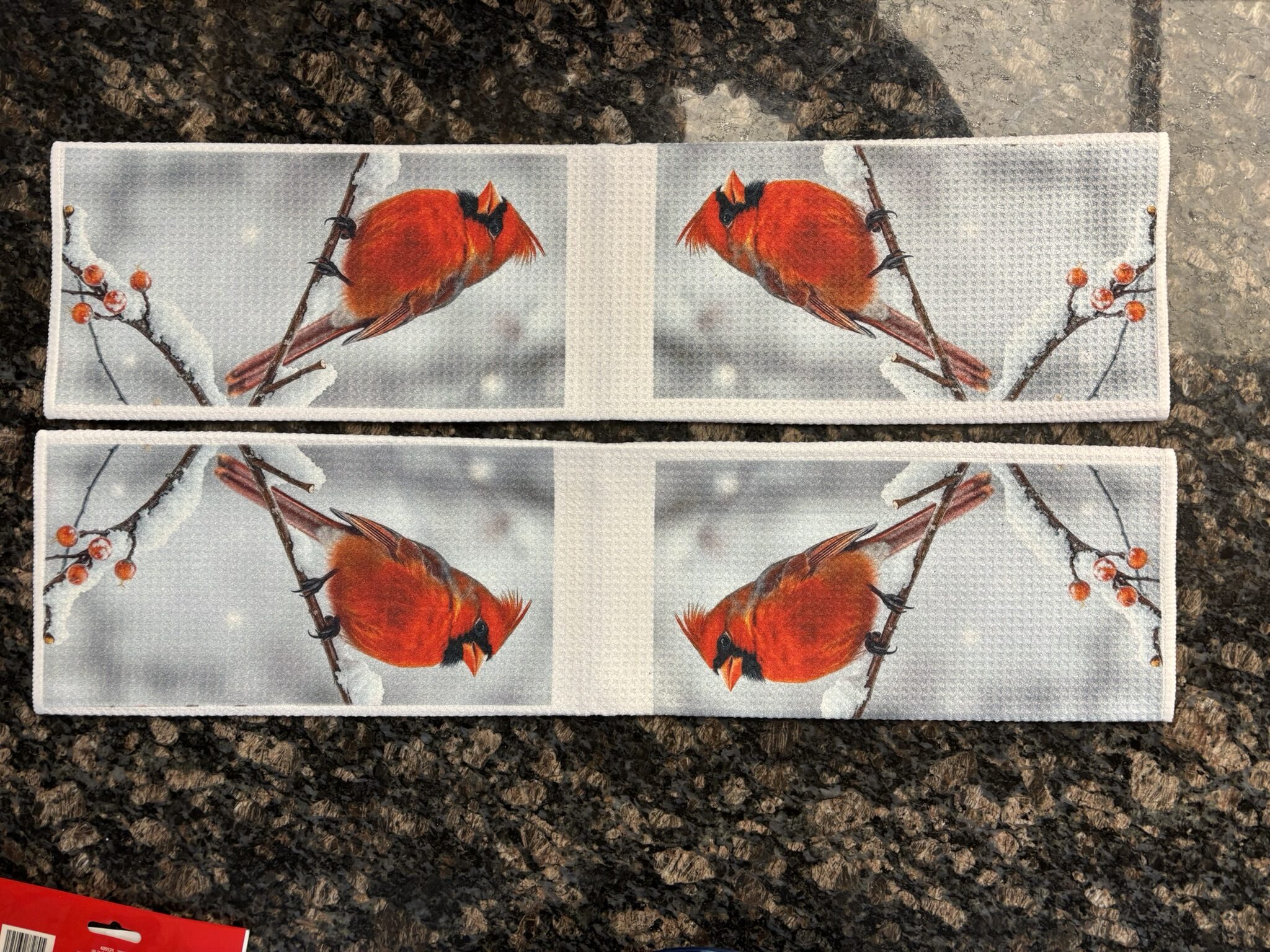 Cardinal on Winter Branch Kitchen Towels Set - Image 4