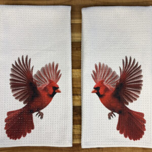 Cardinal in Flight Kitchen Towels Set - Decorative Kitchen Towels