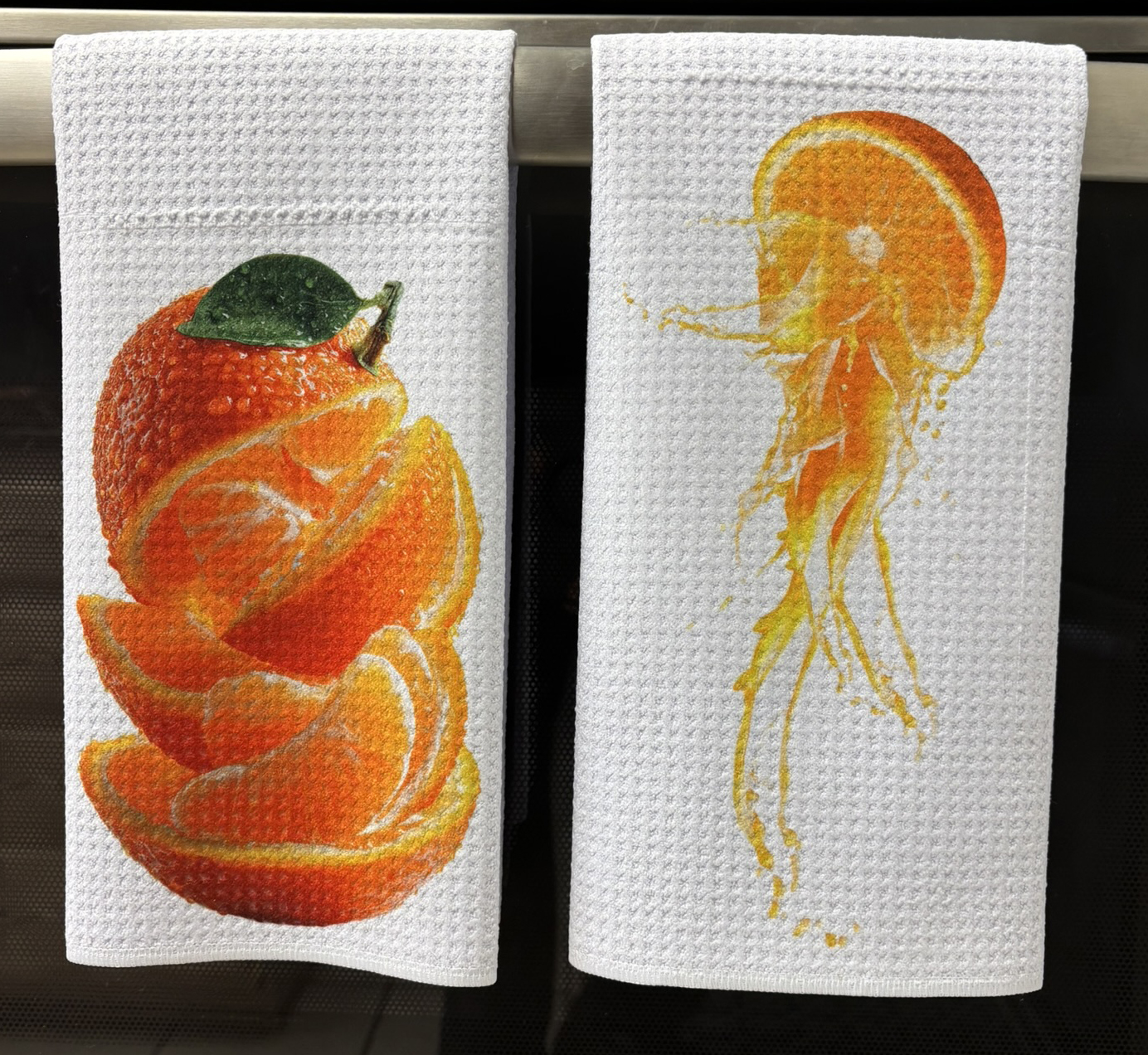 Fresh Oranges Juiced Kitchen Towels Set - Fruit Kitchen Decor