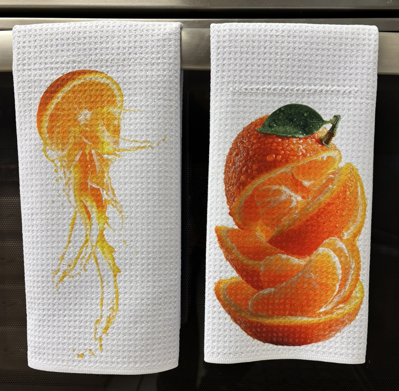 Fresh Oranges Juiced Kitchen Towels Set - Fruit Kitchen Decor - Image 3