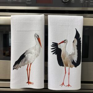 Storks Kitchen Towels Set - Decorative Kitchen Towels