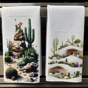 Sonoran Desert Landscape Kitchen Towels Set - Desert Landscape Design