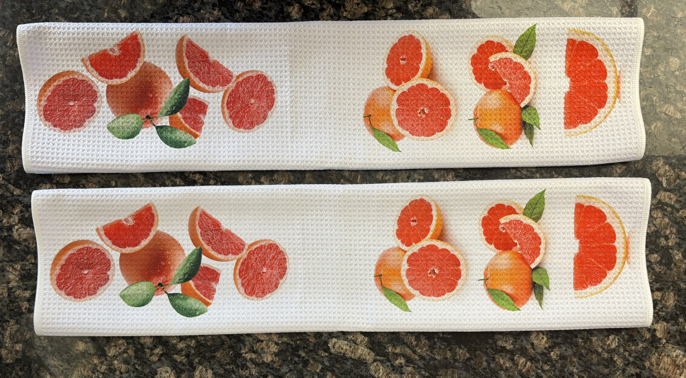 Fresh Pink Grapefruit Kitchen Towels Set - Decorative Kitchen Towels - Image 3