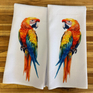 Parrots Kitchen Towels Set - Tropical Decorative Kitchen Towels