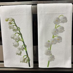 Lily of the Valley Close Up Kitchen Towels Set - Decorative Microfiber Kitchen Towels