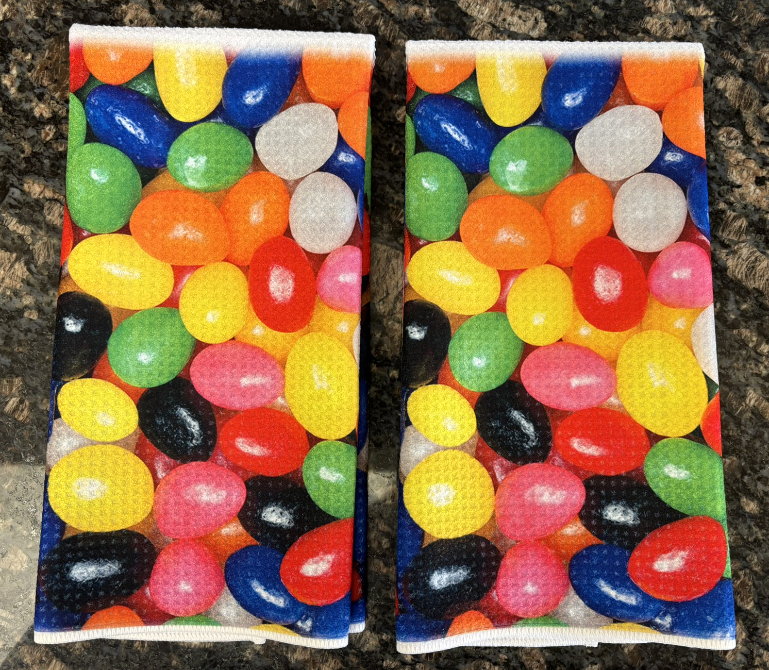 Jelly Beans Kitchen Towels Set - Decorative Kitchen Towels for Easter