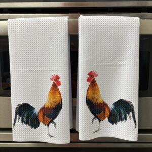 Rooster Kitchen Towels Set - Decorative Kitchen Towels