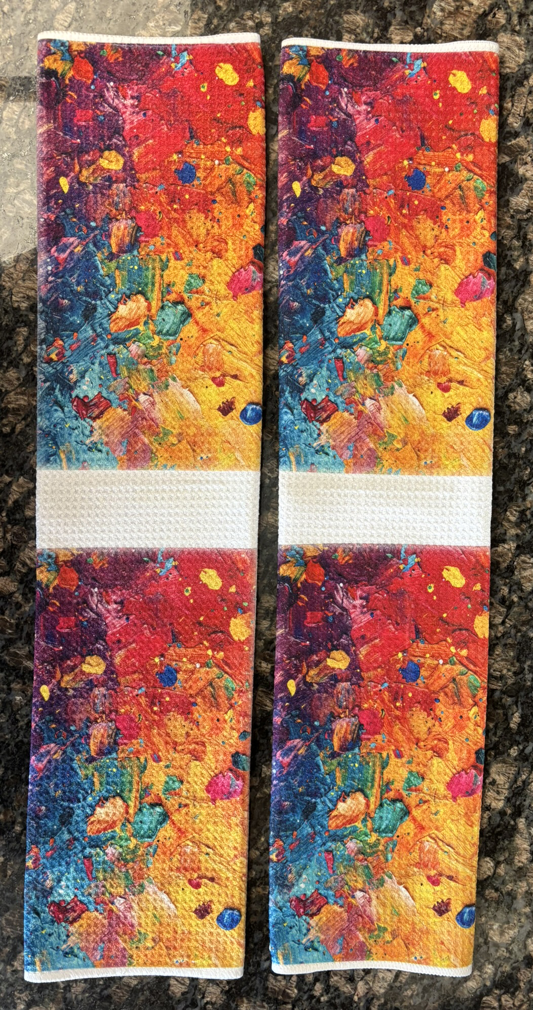 Multicolor Oil Paint Abstract Towels Set - Bright Kitchen Decor - Image 5