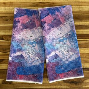 Purples Oil Paint Abstract Towels Set - Bright Kitchen Decor