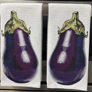 Fresh Eggplant Decorative Kitchen Towels