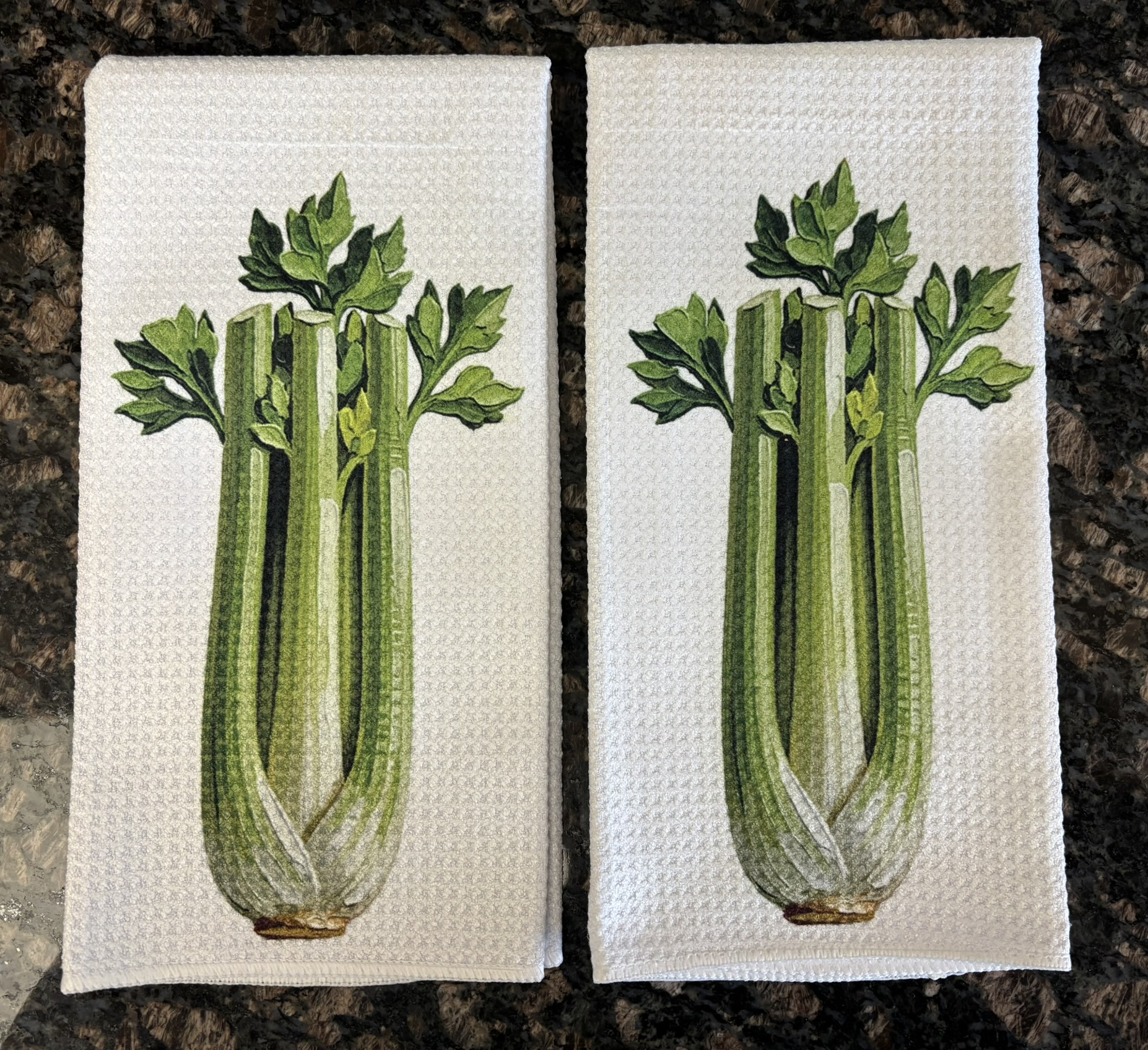 Fresh Celery Decorative Kitchen Towels - Image 2