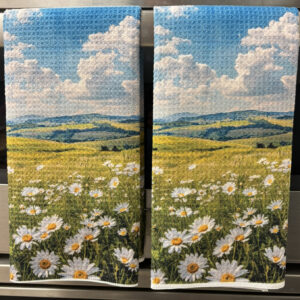 Daisies Field Country Blue Skies Decorative Kitchen Towels