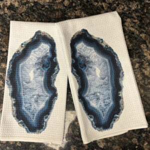 Blue Geode for Geology Lovers Decorative Kitchen Towels