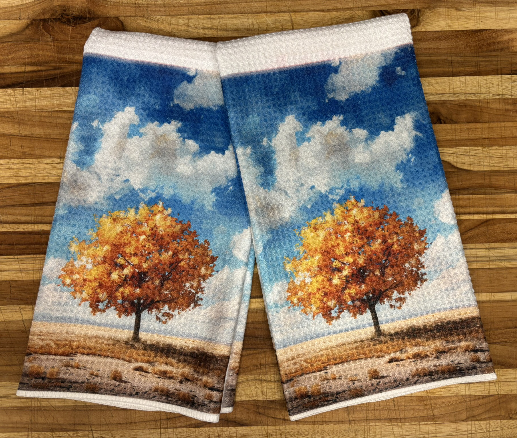 Lone Tree Autumn Leaves Decorative Kitchen Towels - Image 2