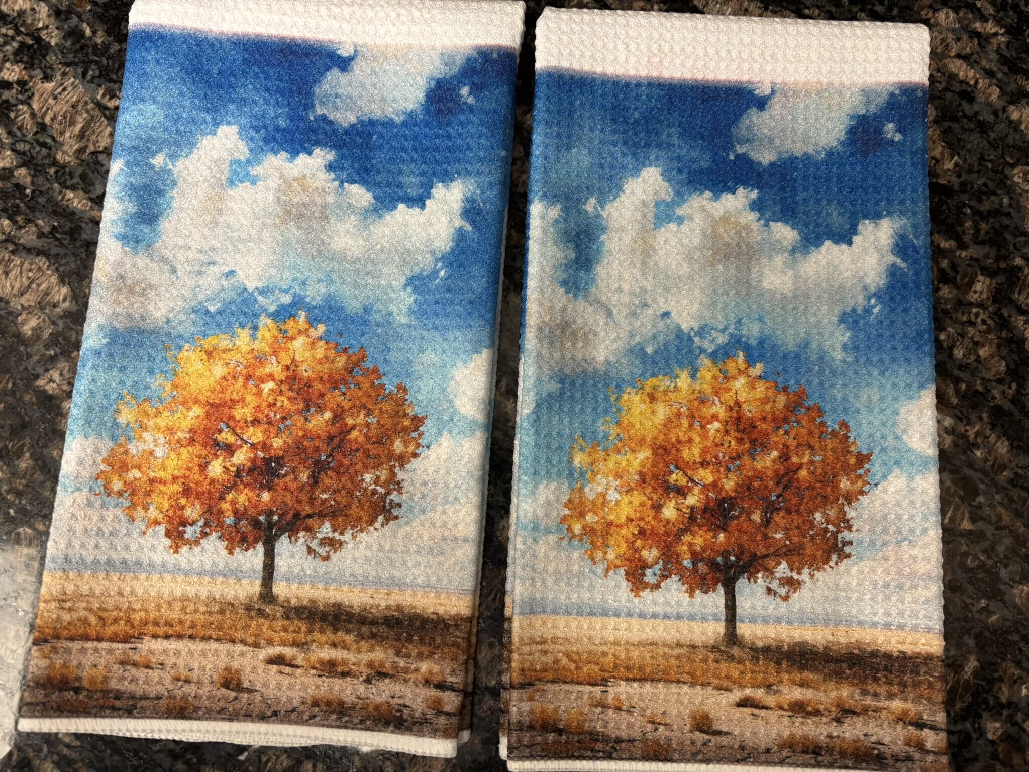 Lone Tree Autumn Leaves Decorative Kitchen Towels - Image 3