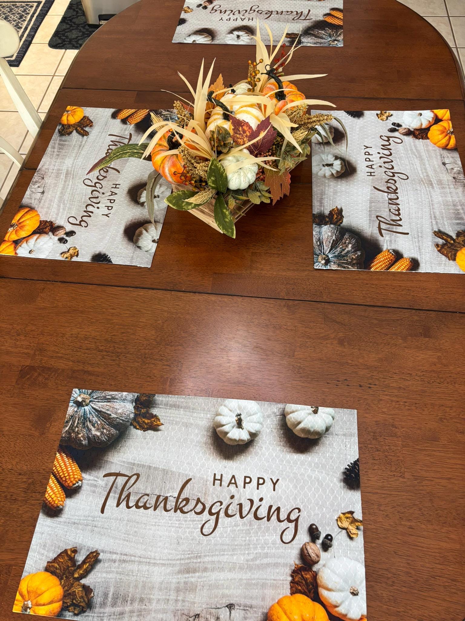 Happy Thanksgiving Placemat - Machine Washable Tumble Dry - Image 2
