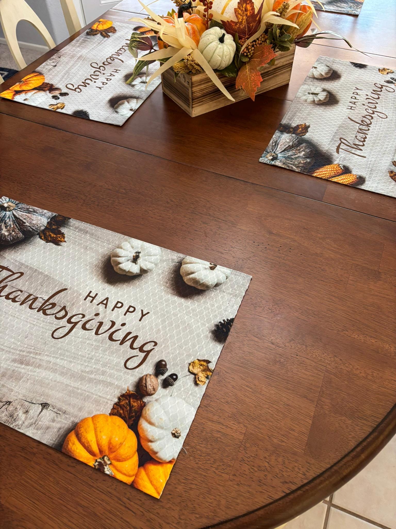 Happy Thanksgiving Placemat - Machine Washable Tumble Dry - Image 4