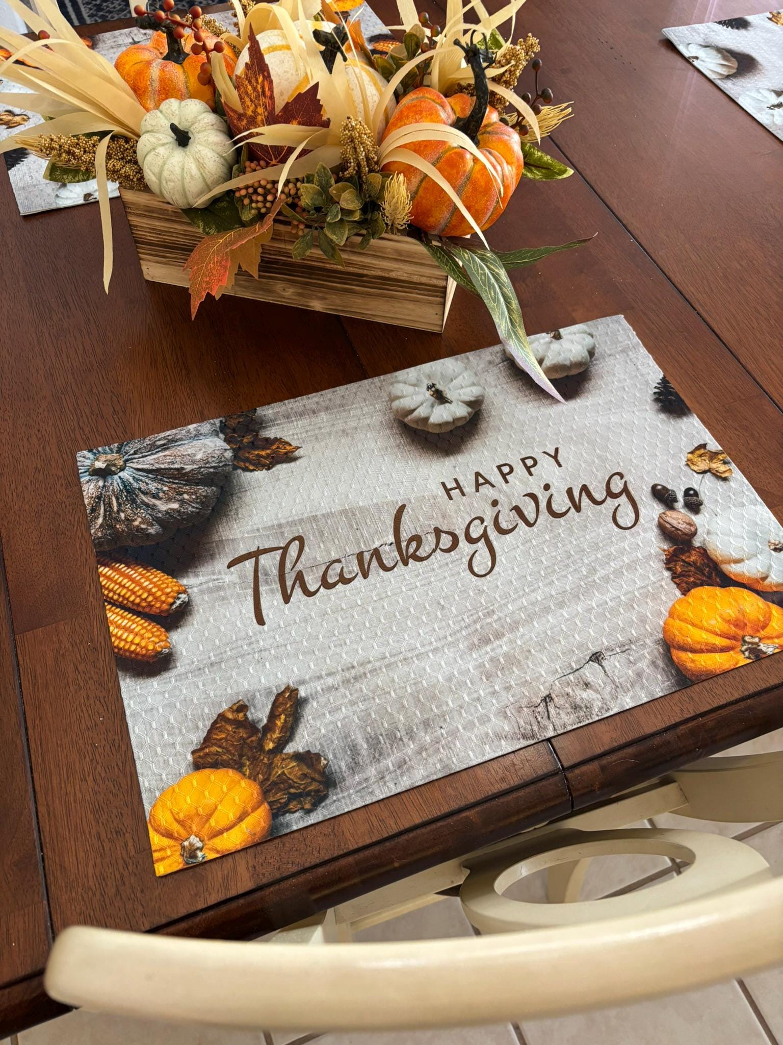 Happy Thanksgiving Placemat - Machine Washable Tumble Dry - Image 5