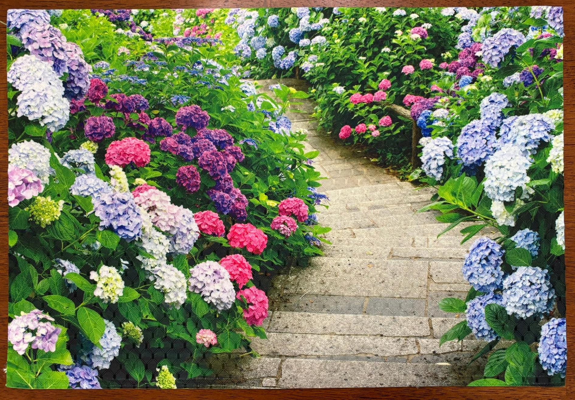 Blue Pink White Purple Hydrangeas Placemat - Machine Washable Tumble Dry Upscale Dining Room Decor