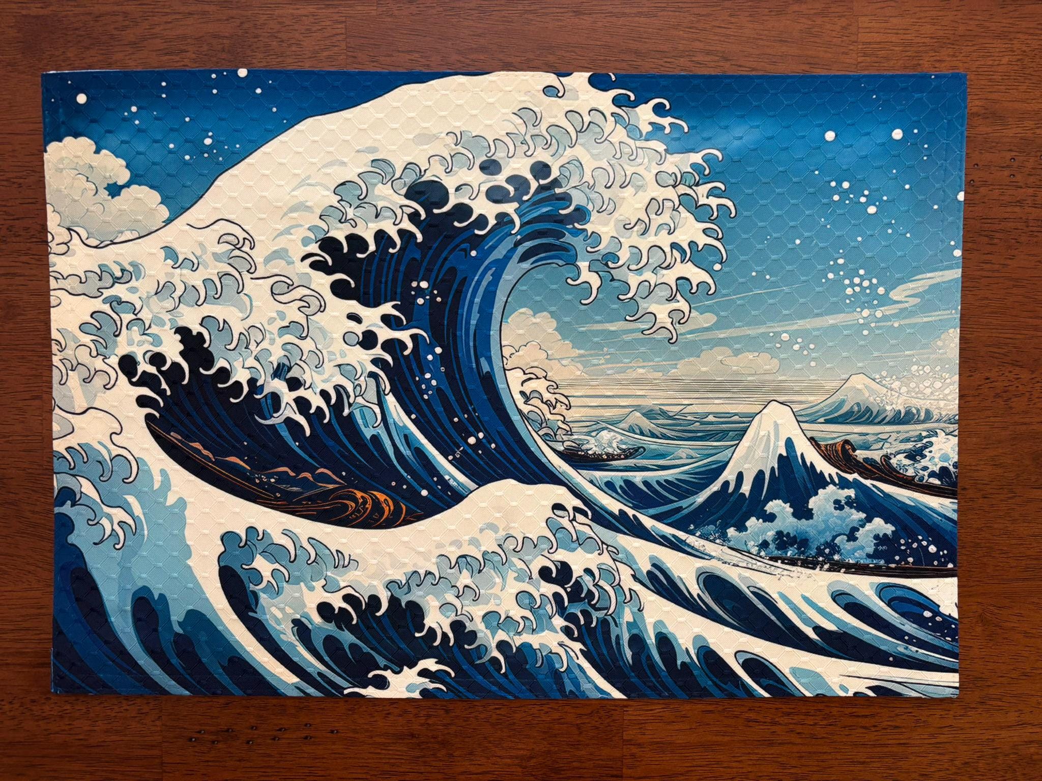 Kurosawa Wave Japanese Art Placemat Machine Washable Tumble Dry Dining Table Decor - Image 4