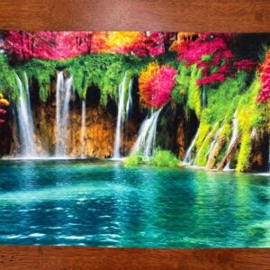 Tropical Waterfalls Paradise Placemat - Tropical Flowers - Machine Washable Unique