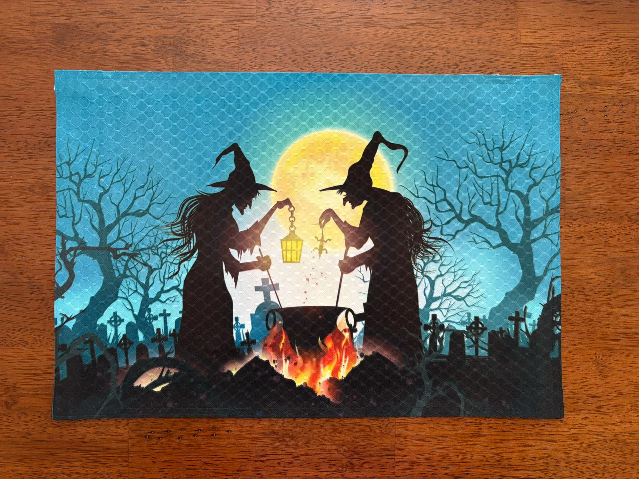 Halloween Witches Brew Placemat - Halloween Decor - Machine Washable Tumble Dry - Unique Halloween Decor - Image 2