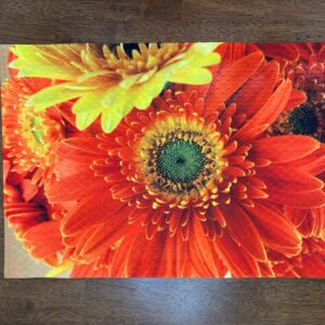 Orange and Yellow Flowers Macro Placemat - Floral Designs - Machine Washable Tumble Dry - Unique Upscale Dining Decor