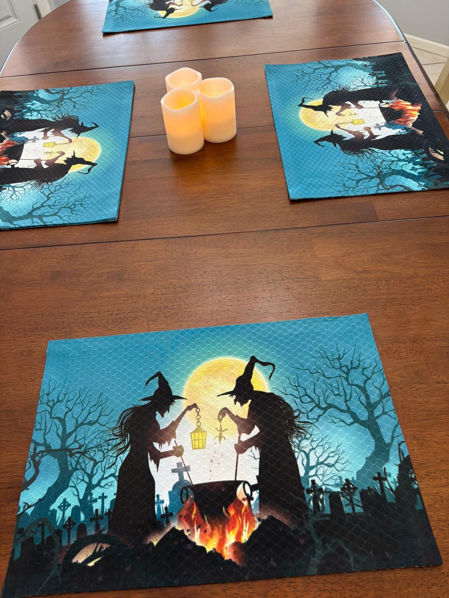 Halloween Witches Brew Placemat - Halloween Decor - Machine Washable Tumble Dry - Unique Halloween Decor - Image 3