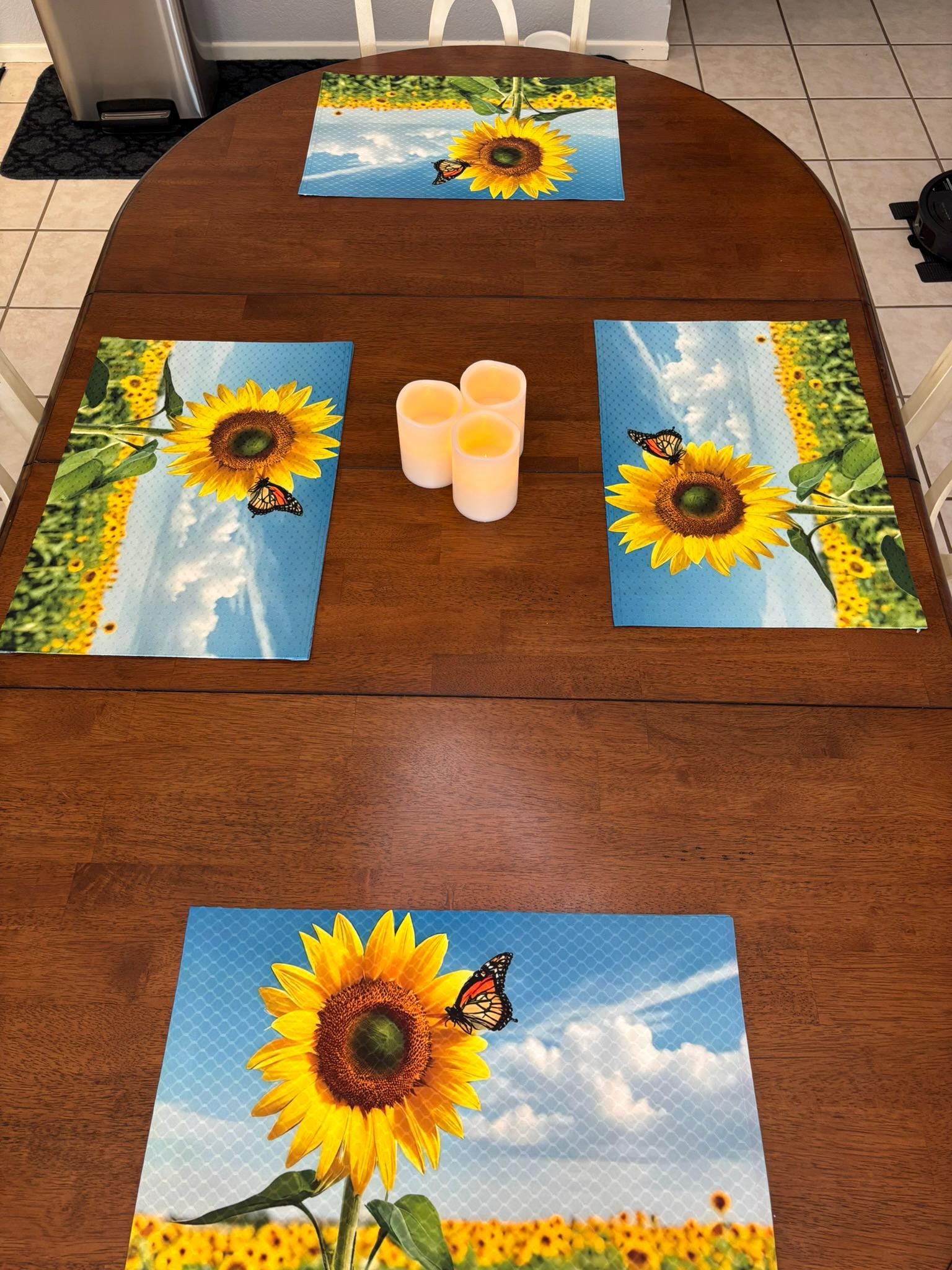 Field of Sunflowers with Monarch Butterfly Placemat - Summer Decor - Machine Washable Tumble Dry - Dining Table Decor - Image 2