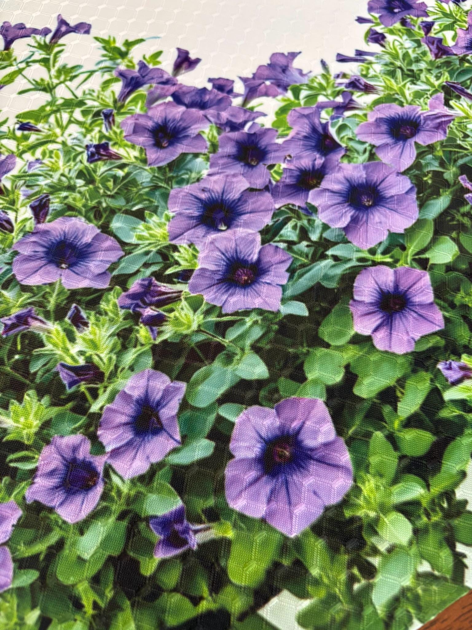 Purple Petunias Placemat - Seasonal Decor - Machine Washable Tumble Dry Dining Table Placemat