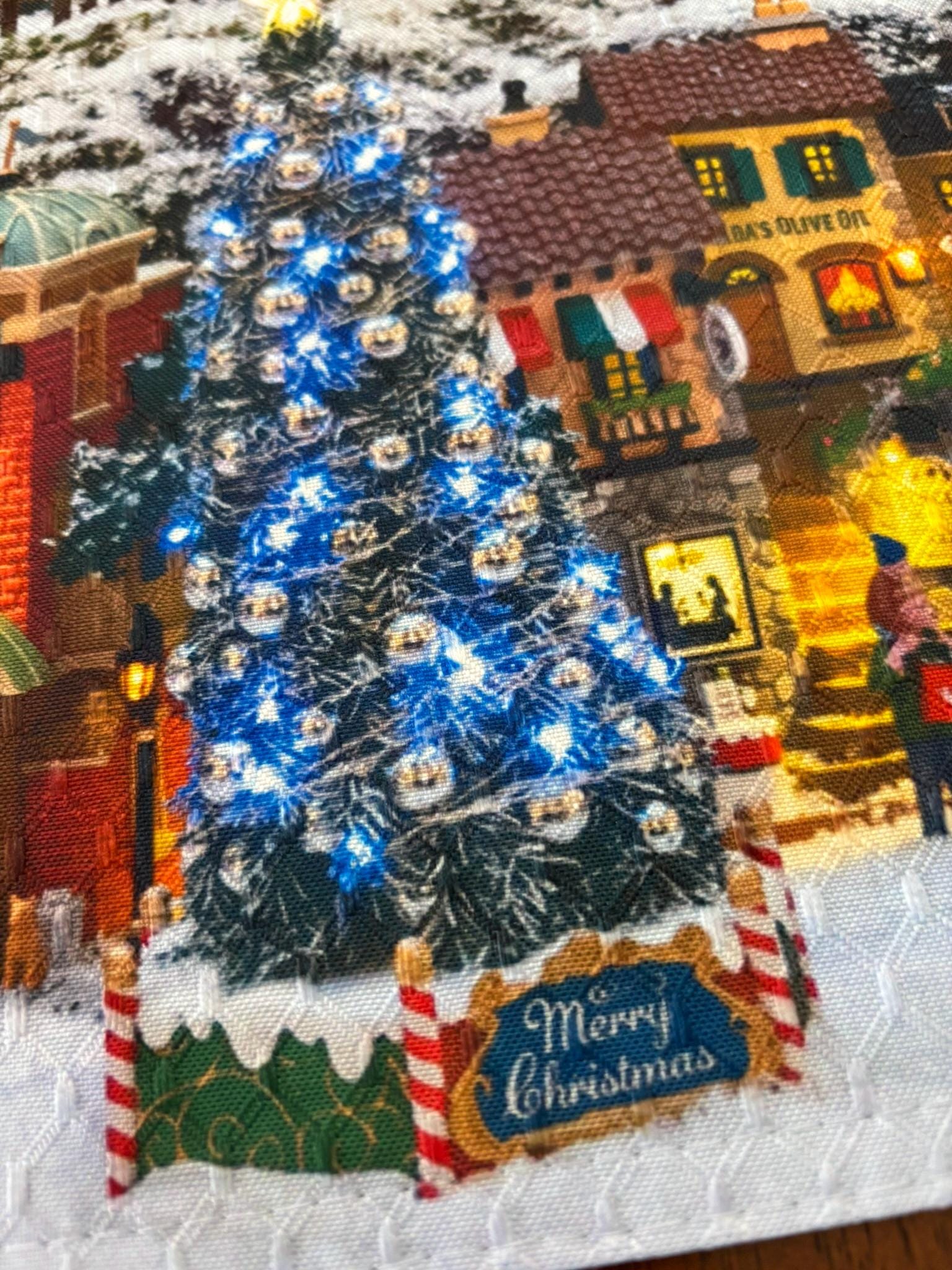 White Christmas in Town Placemat - Seasonal Decor - Machine Washable Tumble Dry - Unique Holiday Design - Image 2